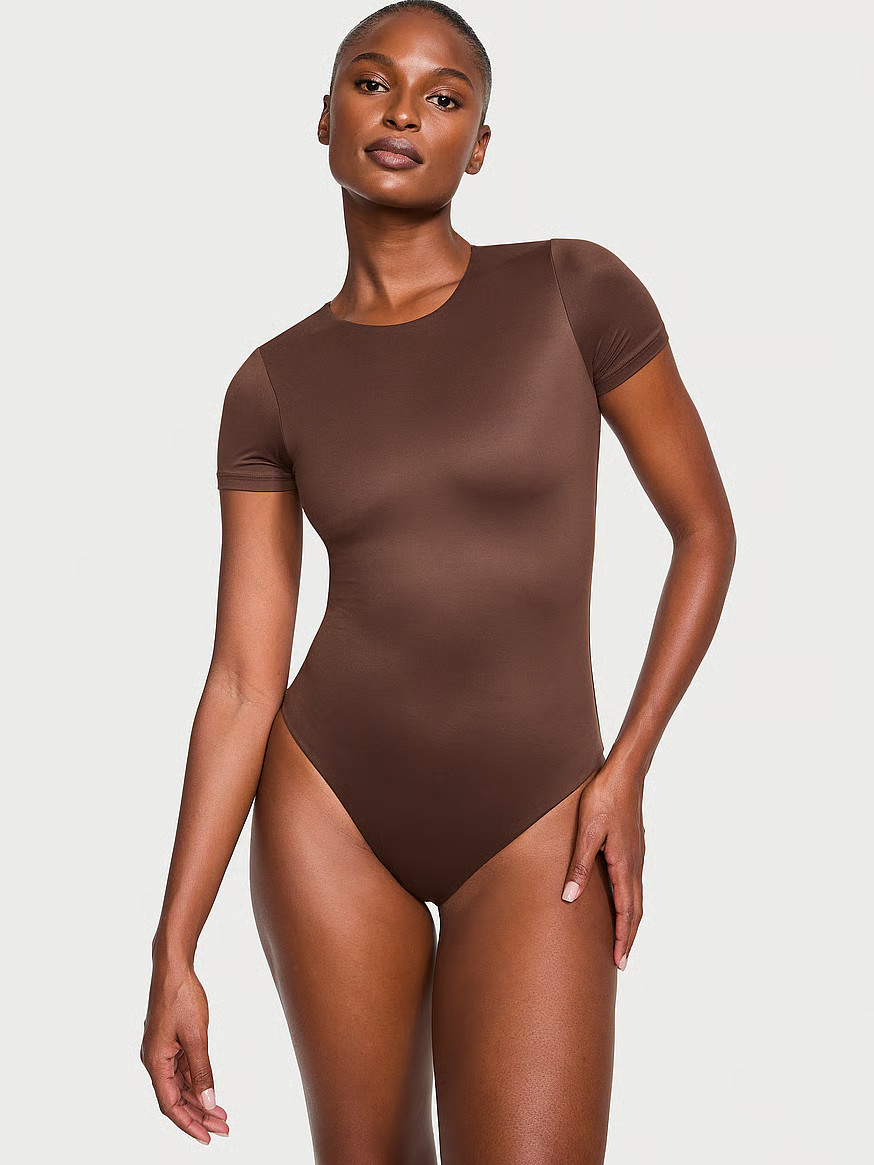 BODYWEAR by Victoria with FeatherSoft™ Innovation Short-Sleeve Bodysuit | Victoria's Secret (US / CA )