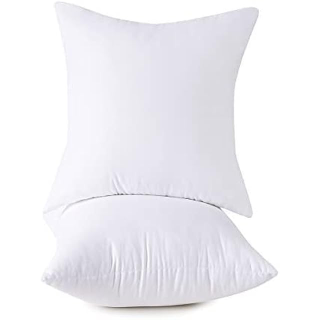 Warmwithann Set of 2, Cotton Fabric Square Pillow Inserts, Down and Feather Decorative Throw Pill... | Amazon (US)