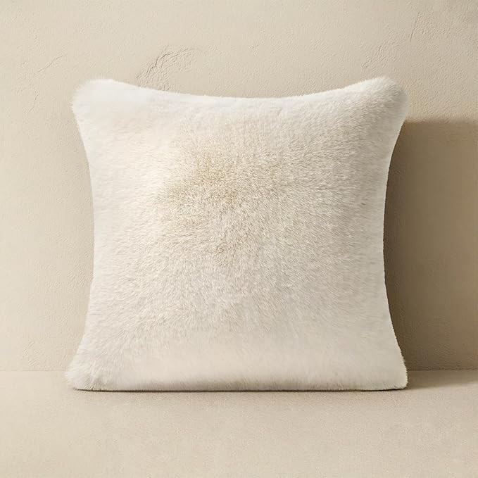 Luxury Soft Faux Chinchilla Fur Throw Pillow Cover 1 Piece, Decorative Plush Fluffy Cozy Mink Pil... | Amazon (US)