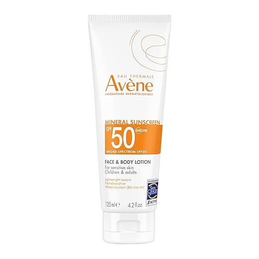 Avène Mineral Sunscreen Broad Spectrum SPF 50 Face and Body Lotion 4.23 Fl Oz | Amazon (US)