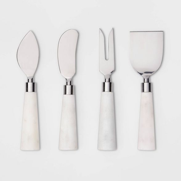 Set of 4 Cheese Knives Marble White - Threshold™ | Target