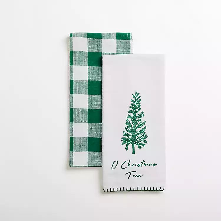 New! O Christmas Tree Kitchen Towels, Set of 2 | Kirkland's Home