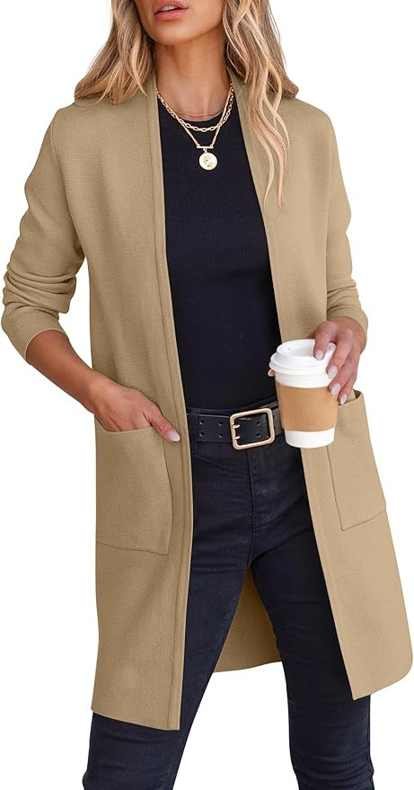 ANRABESS Cardigan Sweater for Women Casual 2024 Fall Fashion Coat Long Sleeve Open Front Knit Coa... | Amazon (US)