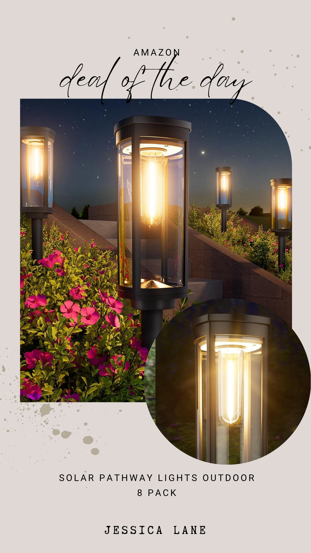 Illuminate your yard with this 8-pack of solar pathway lights. They offer a beautiful glow and easy installation for any outdoor space.
#amazonfinds #homedecor #outdoorlighting #amazonhome 

 #LTKSeasonal #LTKHome #LTKSaleAlert