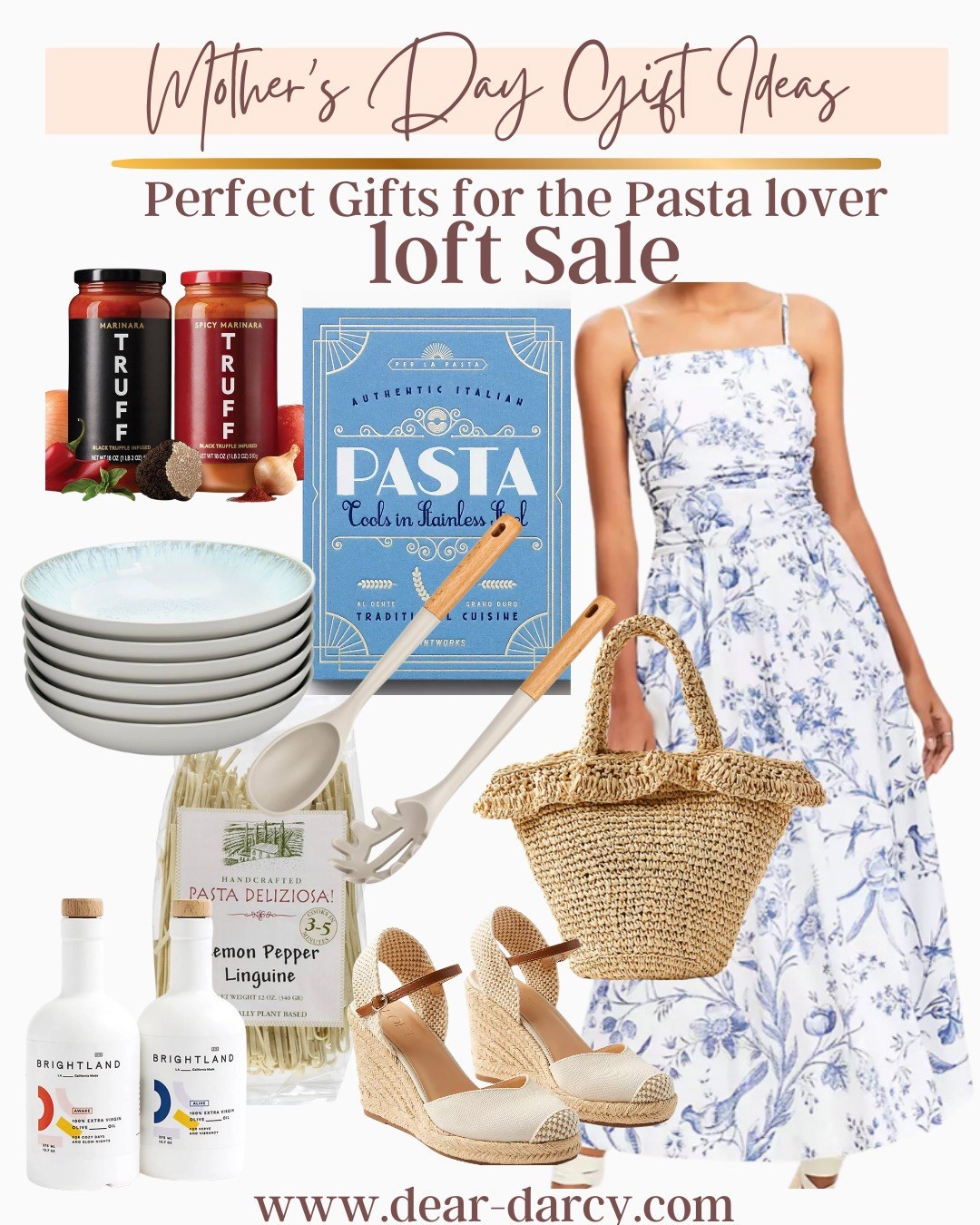 Loft Sale🚨

Mother’s Day gift ideas for the Pasta lover🌸🎁

Beautiful blue and white Loft dress on sale !
So cute for Summer social season

Straw darling basket 
And sandals 

Pasta cook book

Beautiful pasta bowls, oil ,yummy pasta sauce 
Great pasta serving pieces 
Yummy pasta etc

#LTKSaleAlert #LTKGiftGuide #LTKFindsUnder50