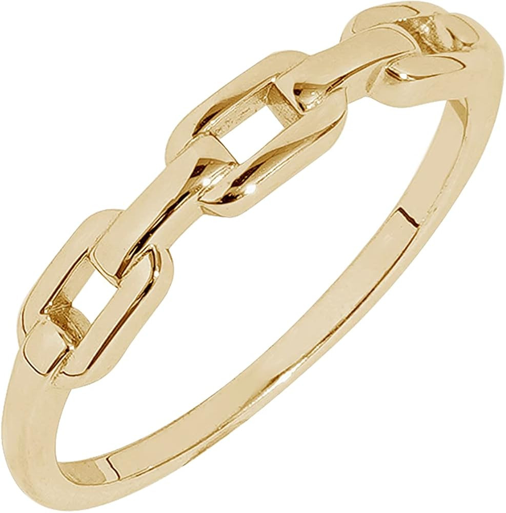 Amazon Essentials Plated Sterling Silver Chain Link Accent Ring | Amazon (US)
