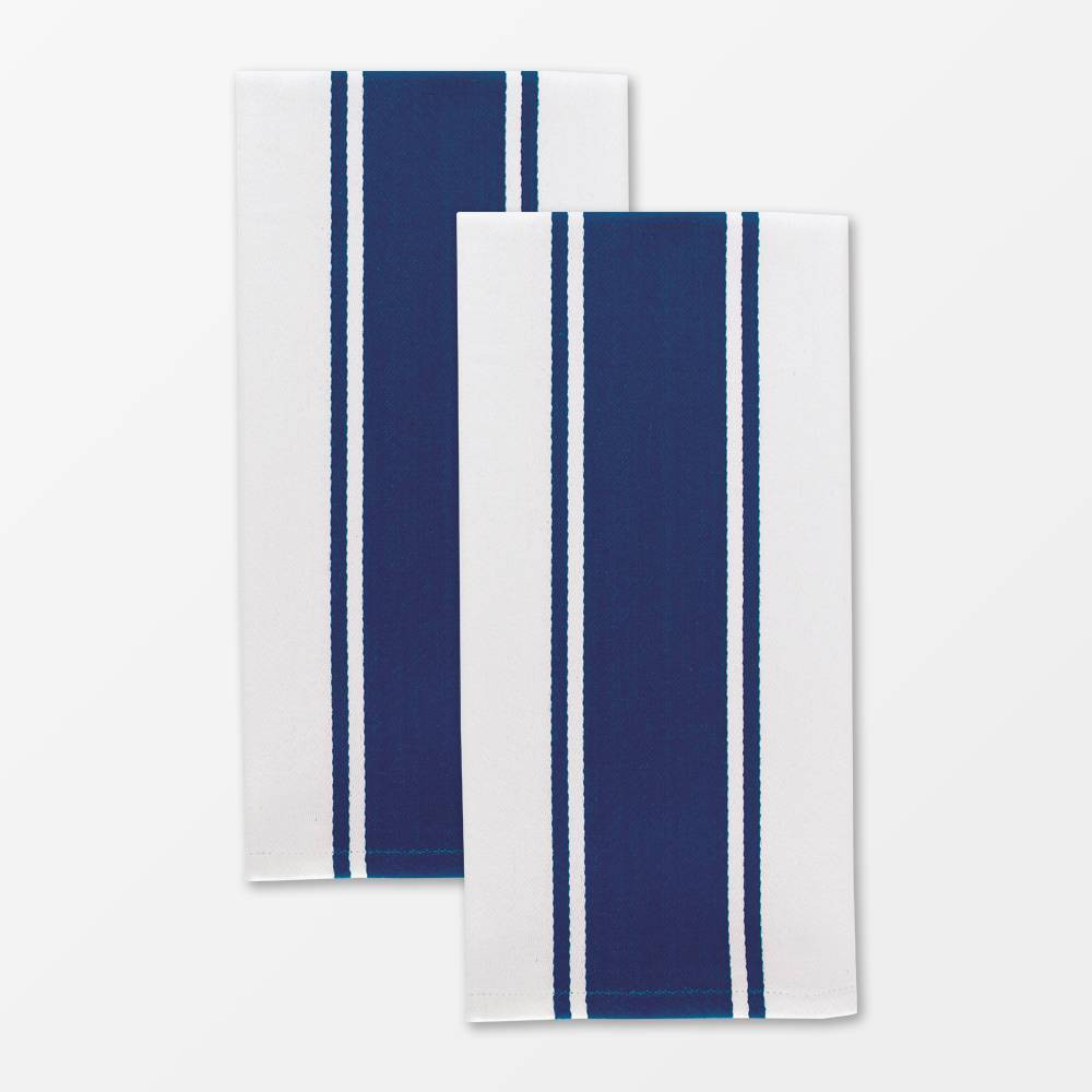 2pk Classic Striped Towels Navy - MU Kitchen | Target