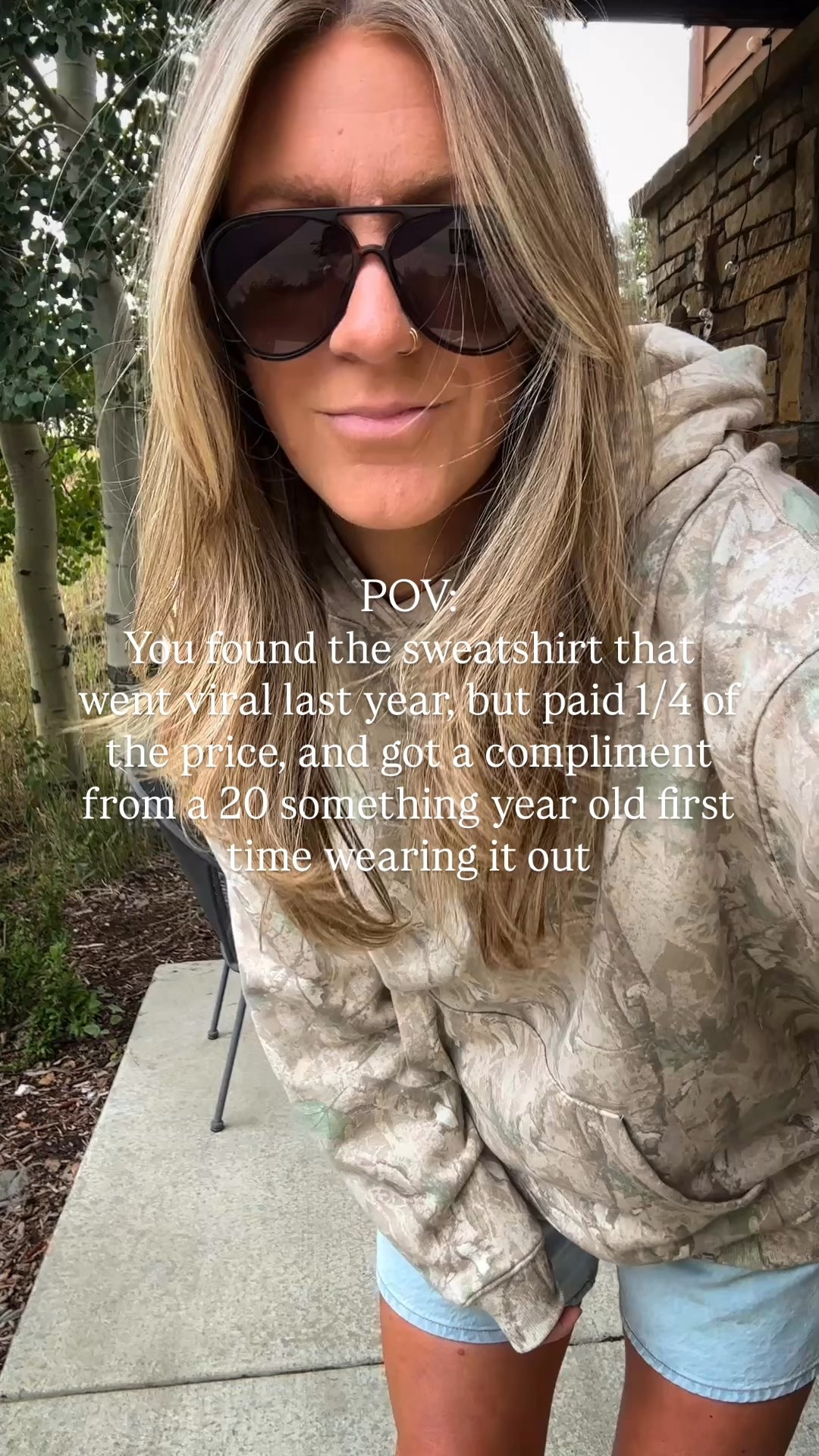 $20 hoodie 👌🏻 comes in a ton of colors, 3 camo, and matching sweatpants. Wearing an XL, 30 curve love shorts (normally standard fit but got the curve for a more flared leg) 11 shoes 

#LTKSaleAlert #LTKMidsize #LTKOver40