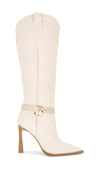 Kyndall Boot in Bone Suede | Revolve Clothing (Global)