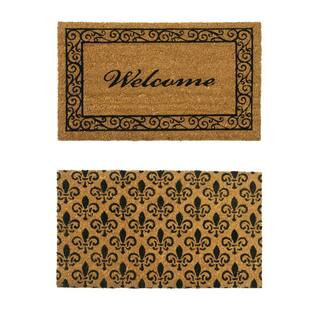 Rubber-Cal "Coir Double Wide Door Mats" - 2 Double Doormats - 24" x 57" 10-108-016 - The Home Dep... | The Home Depot