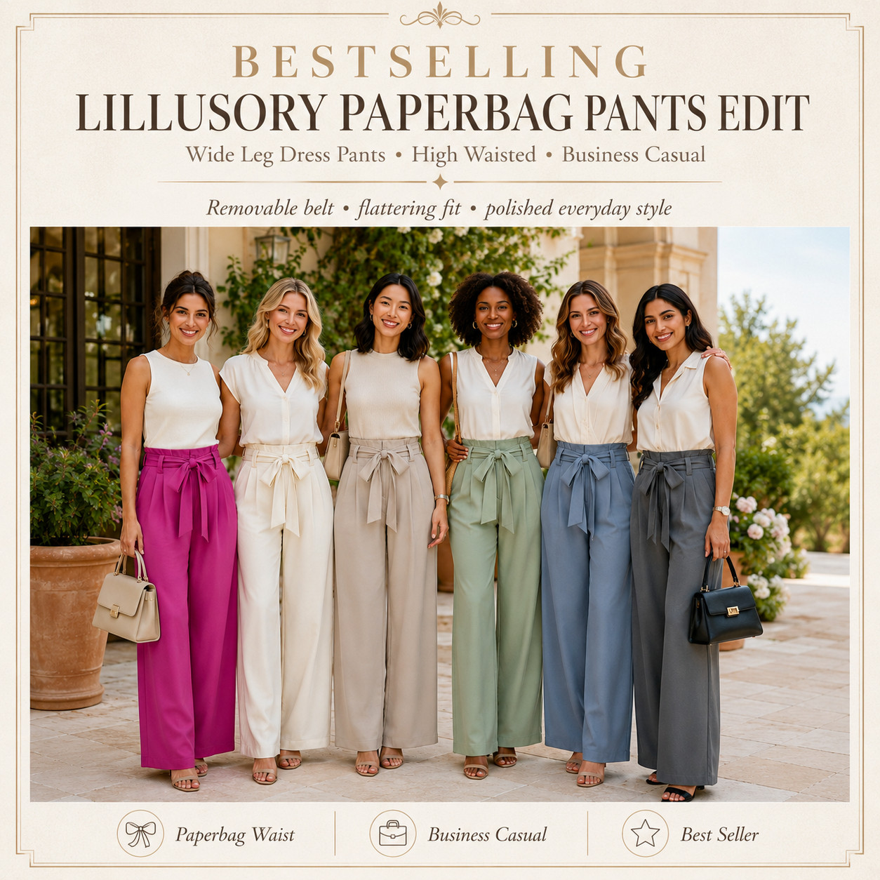 LILLUSORY Elevated Summer Workwear | Business Casual High Waisted Wide Leg Paperbag Dress Pants ☀️ 

The Amazon Work Pants Everyone Keeps Clicking!!

I did the digging for you, and these Best Selling LILLUSORY paperbag pants are exactly the kind of Amazon find that makes people stop scrolling — polished enough for work, comfortable enough for real life, and easy to style way beyond the office. 

The high-waisted paperbag fit, removable belt, and wide-leg shape give that expensive-looking, put-together vibe without feeling stiff or overdone.

These are the pants you reach for when you want to look dressed up but still feel comfortable — for work outfits, teacher outfits, business casual days, casual office looks, travel days, meetings, brunch, dinner, and elevated everyday outfits. 

They’re easy to pair with a tank, bodysuit, blouse, blazer, sandal, heel, or sneaker, which makes them one of those closet staples that actually earns its spot.

If you’ve been trying to find affordable work pants that are flattering, versatile, and don’t look cheap, these are the ones I’d check first. 

The color options make it even harder to pick just one. 👀

📌 SAVE this before you forget — these are the kind of polished Amazon pants you’ll wish you had when you need an easy work outfit that still feels comfortable!!

↓ Everything is linked!

#LTKSaleAlert #LTKWorkwear #LTKTravel