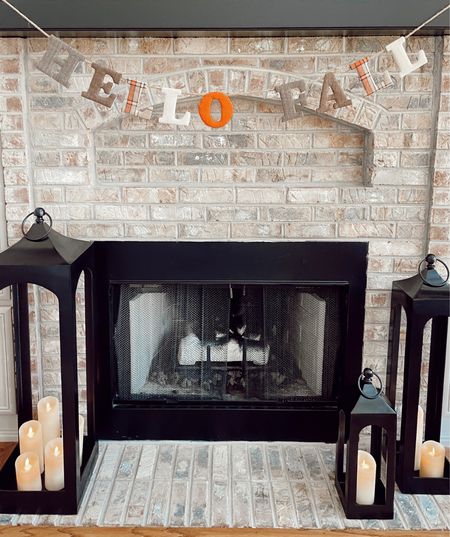 Pottery Barn lanterns, set of 4 faux candles (self timer + brightness control), and “Hello Fall” sign. 

candles are on sale - use code: OFFER & new email for $15 off!

#LTKsalealert #LTKSeasonal #LTKhome