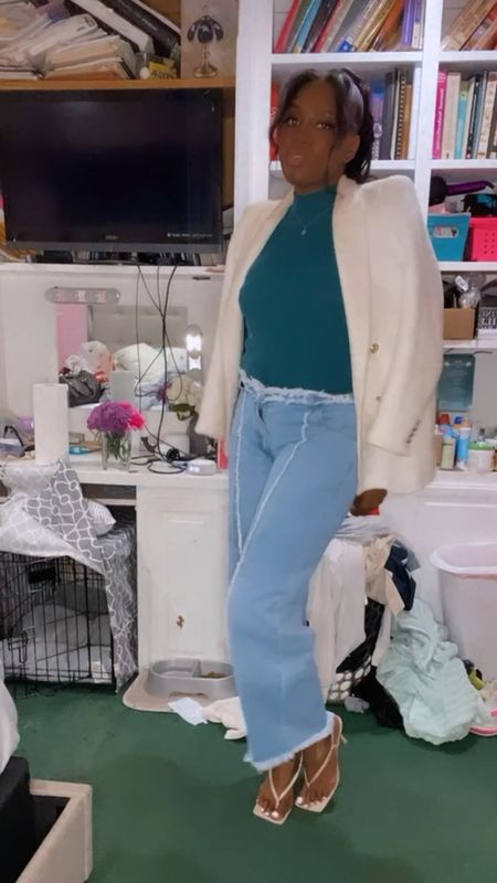 Feeling confident and stylish at the spring faith conference in my white tweed blazer, green fitted cut out sweater, and 80s inspired denim jeans. These cute slingback heels may have hurt after an hour, but the inspiration and connections made were worth it!

#LTKFind #LTKsalealert #LTKstyletip