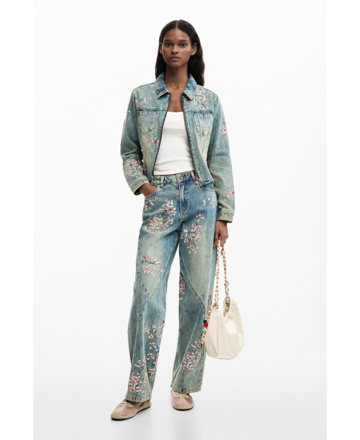Desigual Women's Fluid denim trousers - Medium blue | Macy's