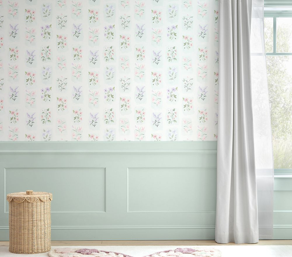 Floral Squares Wallpaper | Pottery Barn Kids