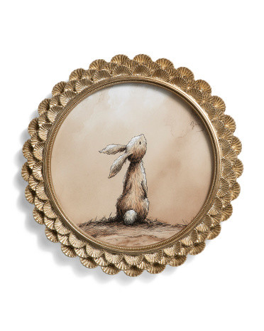 12x12 Bunny Looking Up Round Hanging Wall Art | TJ Maxx