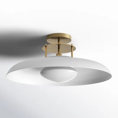 Jude 1-Light Dimmable Steel Semi Flush Mount with Glass Shade | Wayfair North America