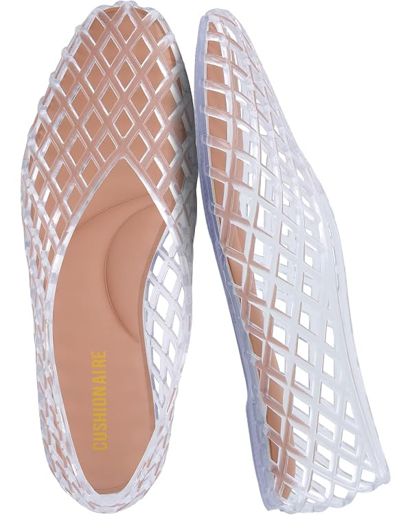 CUSHIONAIRE Siesta Modern Lattice Ballet Flats for Women, Comfortable Slip On Pointed Toe Womens ... | Amazon (US)