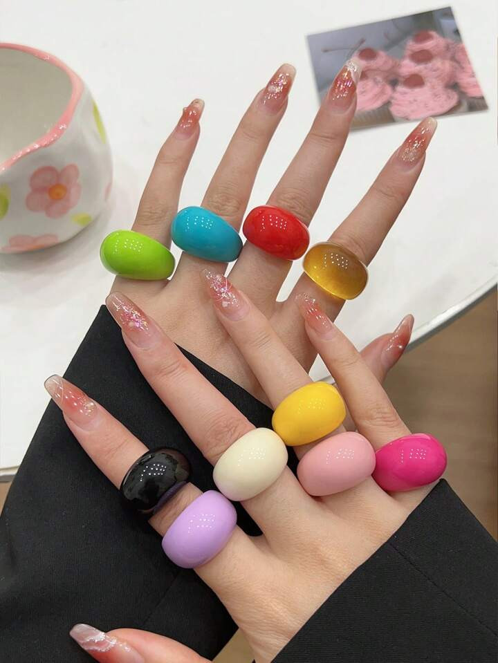 10pcs Minimalist Solid Ring | SHEIN