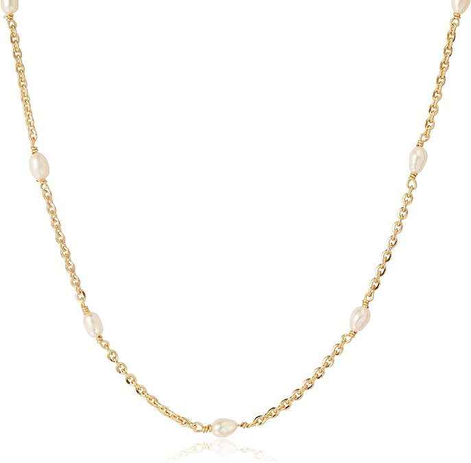 Fettero Choker Chain Necklace for Women 14K Gold Plated Dainty Choker Necklace Minimalist Thin Go... | Amazon (US)