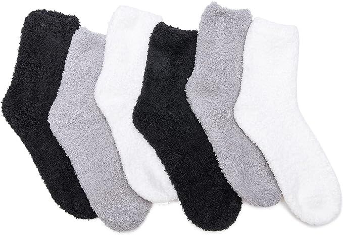 Women's Cozy Fluffy Socks Fuzzy Socks Plush Socks 5,6,7,8 Pairs | Amazon (US)