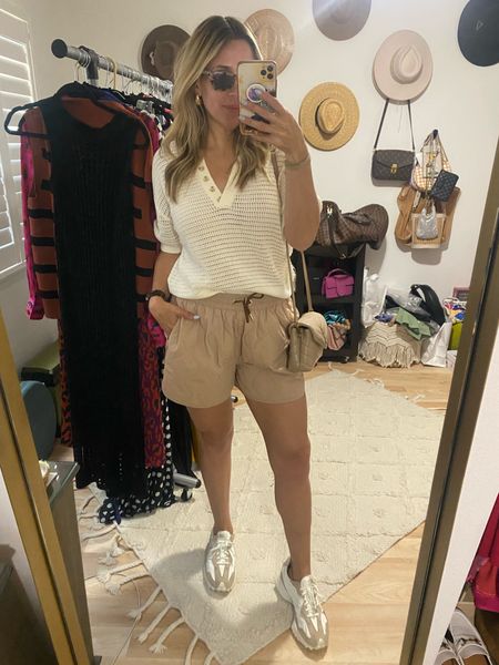 Casual neutrals for todays ootd . The shorts run large and I could have worn a small. Wearing medium in both 🫶🏻

#LTKtravel #LTKfindsunder100 #LTKActive