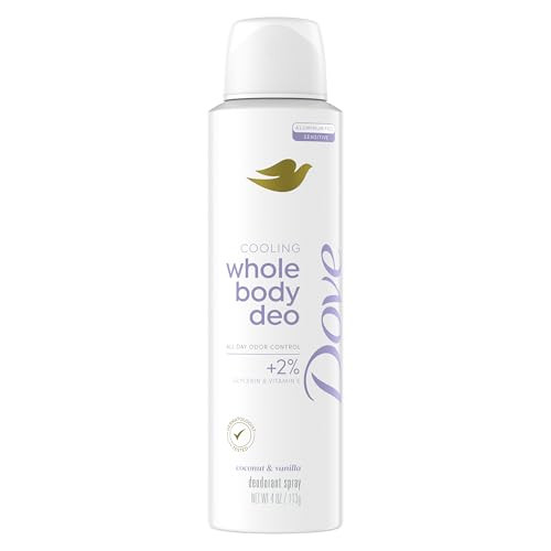 Dove Whole Body Deo Aluminum Free Invisible Spray Deodorant Coconut & Vanilla for 72h Odor Control 4 OZ | Amazon (US)