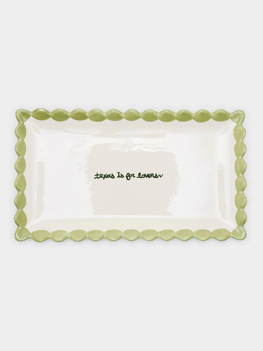 Caitlin Rounds Antiques Texas Is For Lovers Scalloped Tray | Saint Bernard