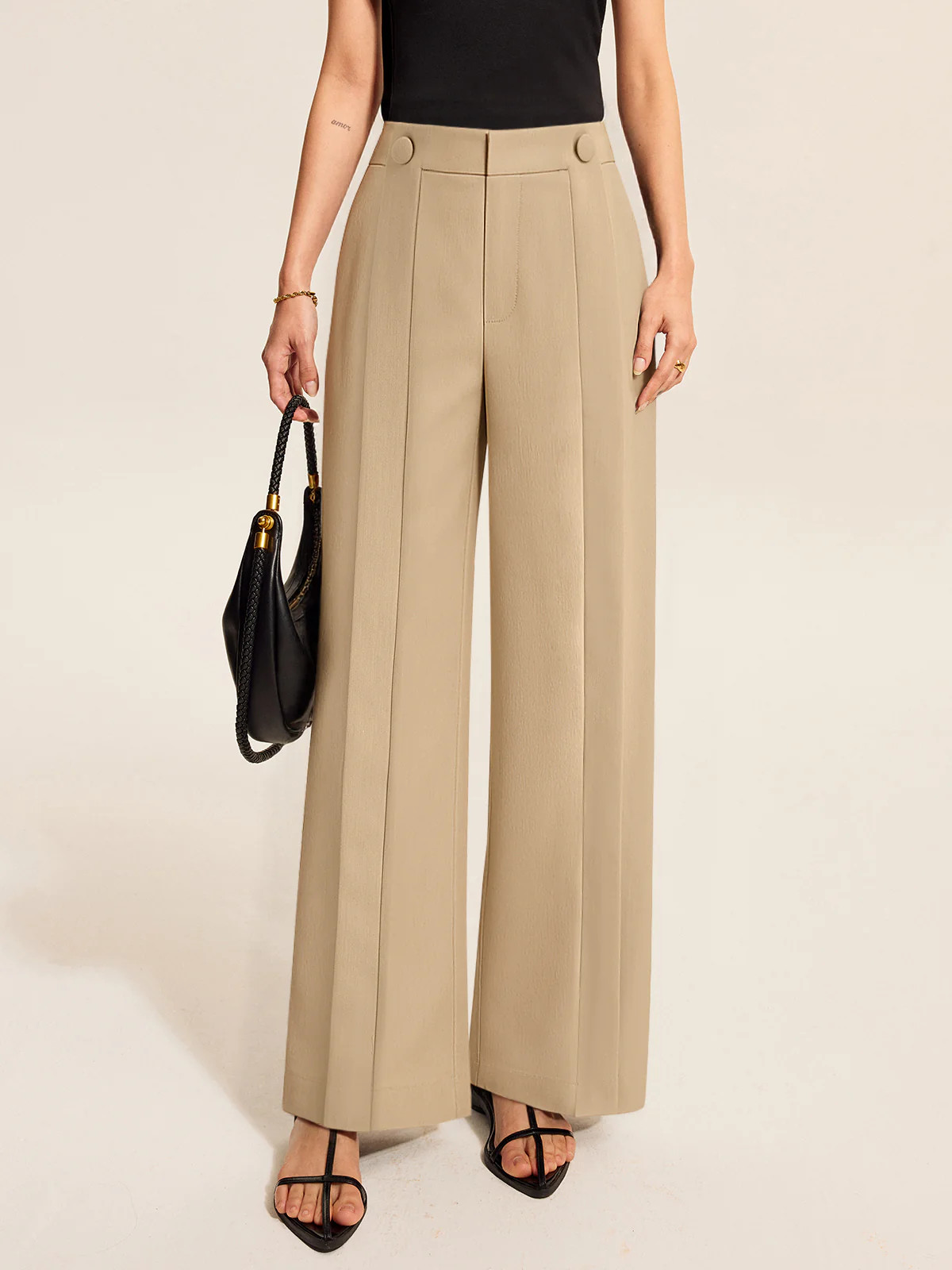Pleated Wide-Leg Pants | Commense