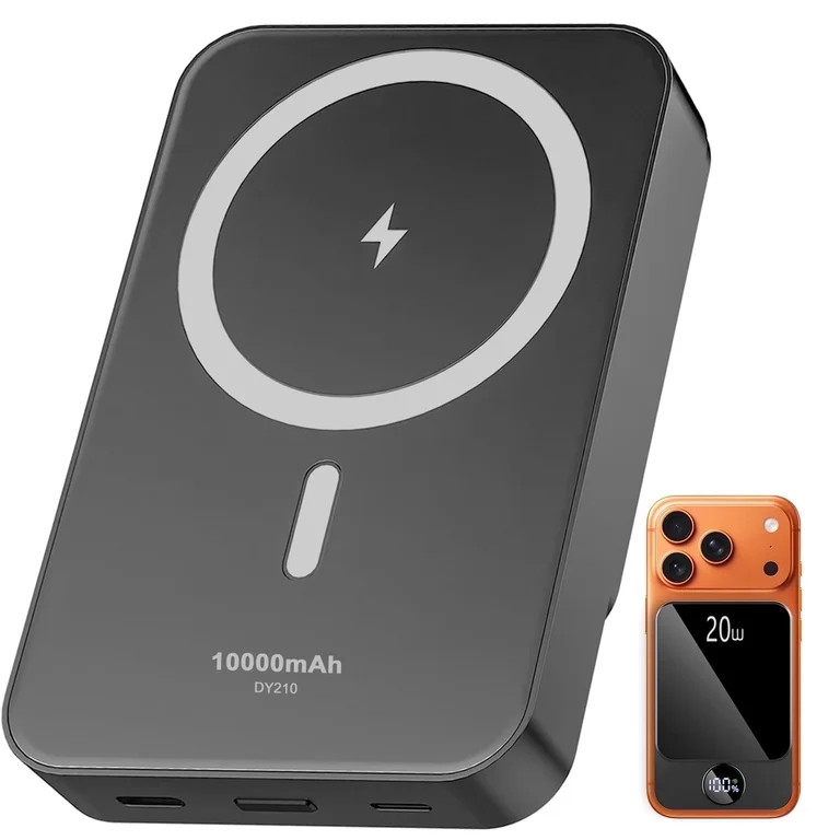 Magnetic Wireless Portable Charger, 10000mAh Power Bank with PD20w Fast Charging, USB C in&Out Ba... | Walmart (US)