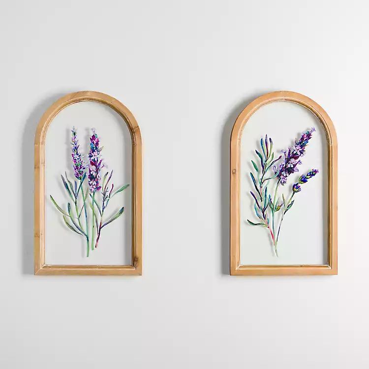 New! Lavender Bloom Curved Frame Art Pieces, Set of 2 | Kirkland's Home