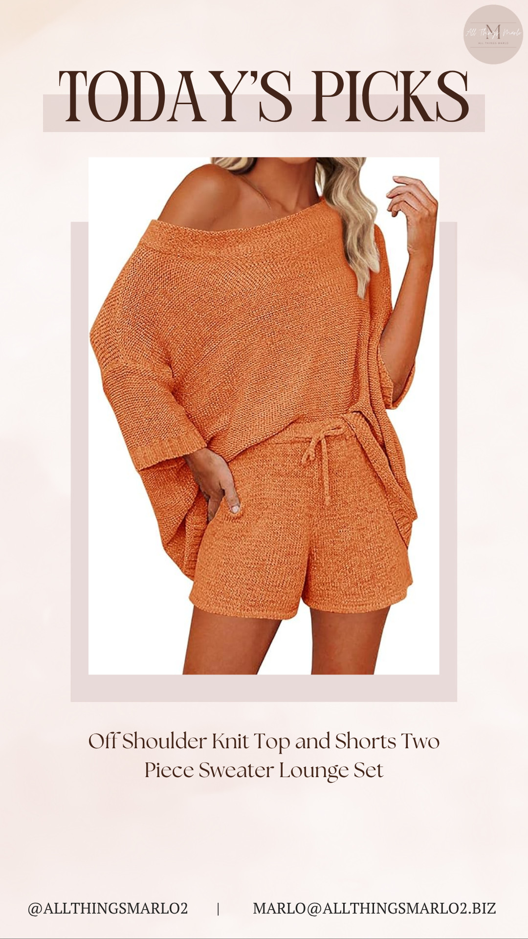 Off Shoulder Knit Top and Shorts Two Piece Sweater Lounge Set 

 #LTKSeasonal #LTKWorkwear #LTKTravel