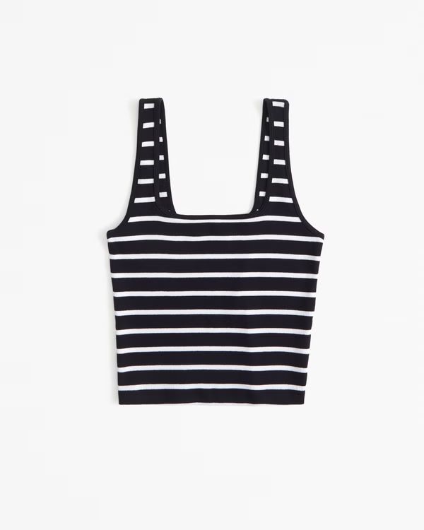 Women's Essential Cropped Squareneck Rib Tank | Women's Tops | Abercrombie.com | Abercrombie & Fitch (US)