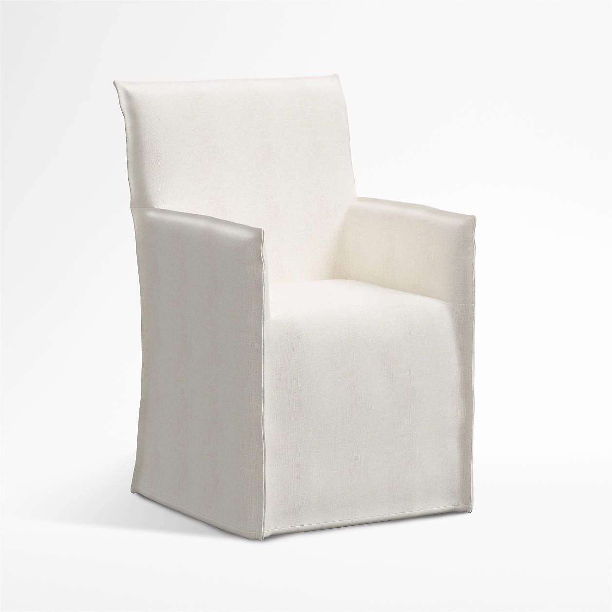 Addison White Flange Slipcovered Dining Chair + Reviews | Crate & Barrel | Crate & Barrel