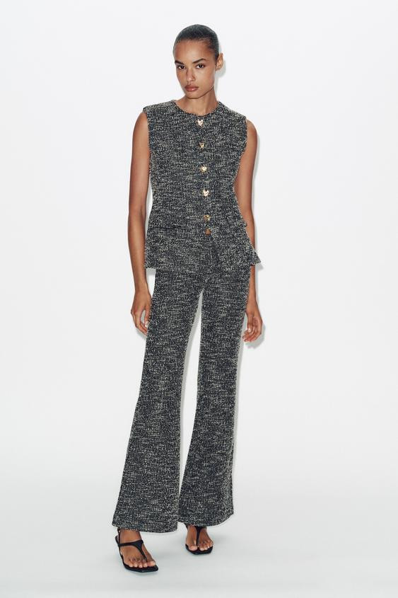 TEXTURED BUTTONED WAISTCOAT TOP | Zara UK
