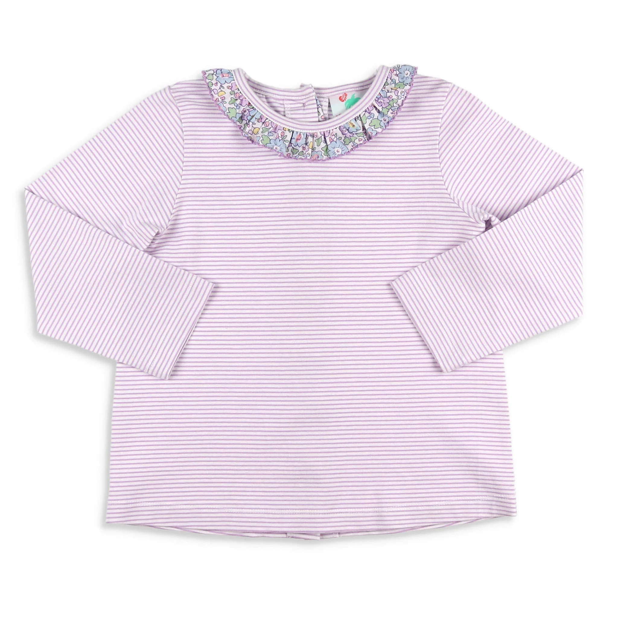 Girls Ruffle Neck Top - Lavender Haze - Shrimp and Grits Kids | Shrimp and Grits Kids