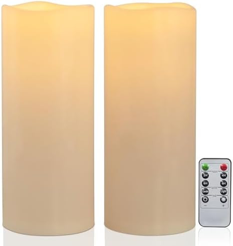 12" x 5" Waterproof Extra Large Outdoor Flameless Candles Battery Operated LED Flickering Pillar ... | Amazon (US)