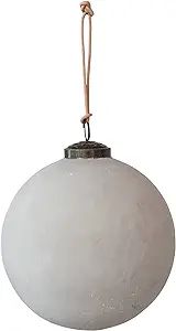 Glass Ball Ornament, Distressed Powder Finish, Matte White | Amazon (US)