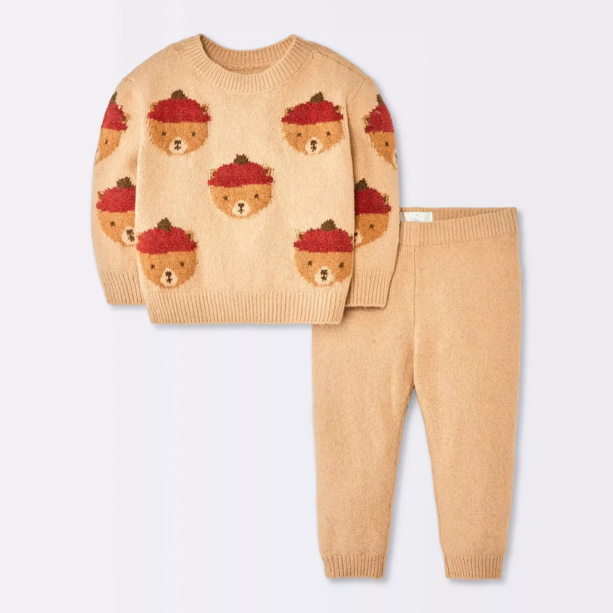 Baby Boys' 2pc Bear Sweater and Pants Set - Cloud Island™ Brown | Target
