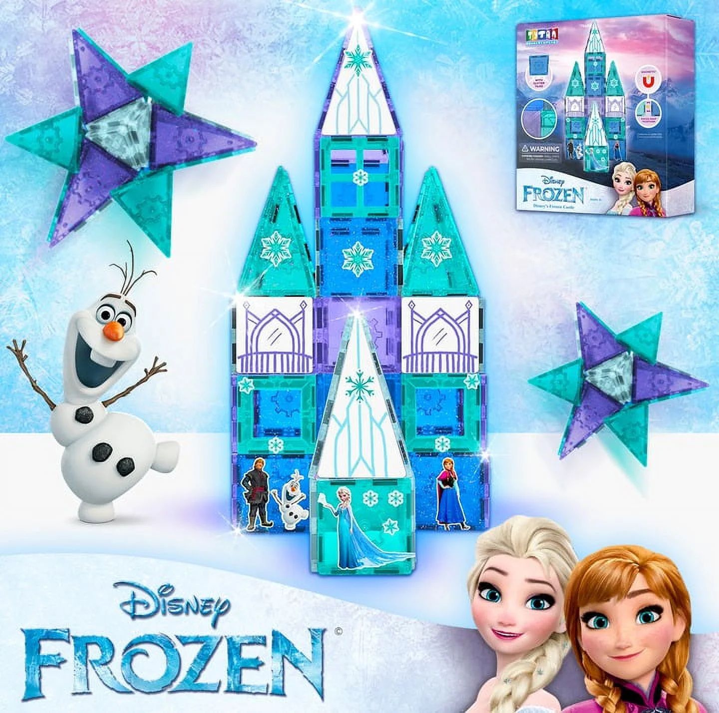 Disney Frozen Castle Magnetic Tiles Building Set by Tytan Toys | Walmart (US)