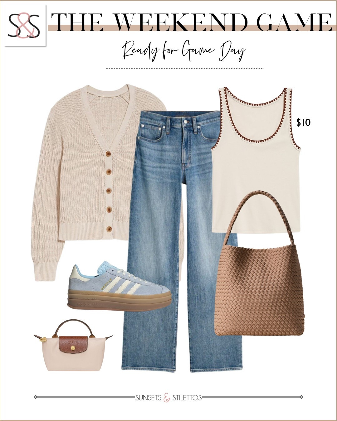 Hey tank and jeans is a classic look for spring or summer! Loving this with a cardigan and these Adidas sneakers!

Sunsets and Stilettos, date night, casual Easter outfit 

#LTKFindsUnder50 #LTKOver40 #LTKSeasonal