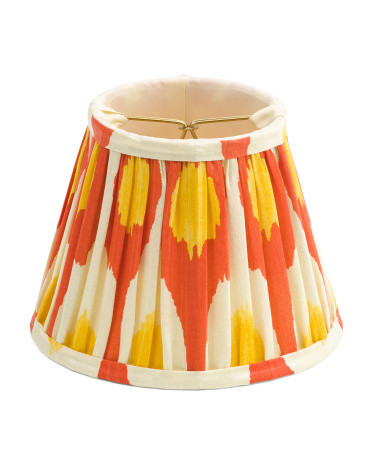 6in Silk Egg And Spoon Ikat St Clements Empire Clip On Lampshade | Marshalls