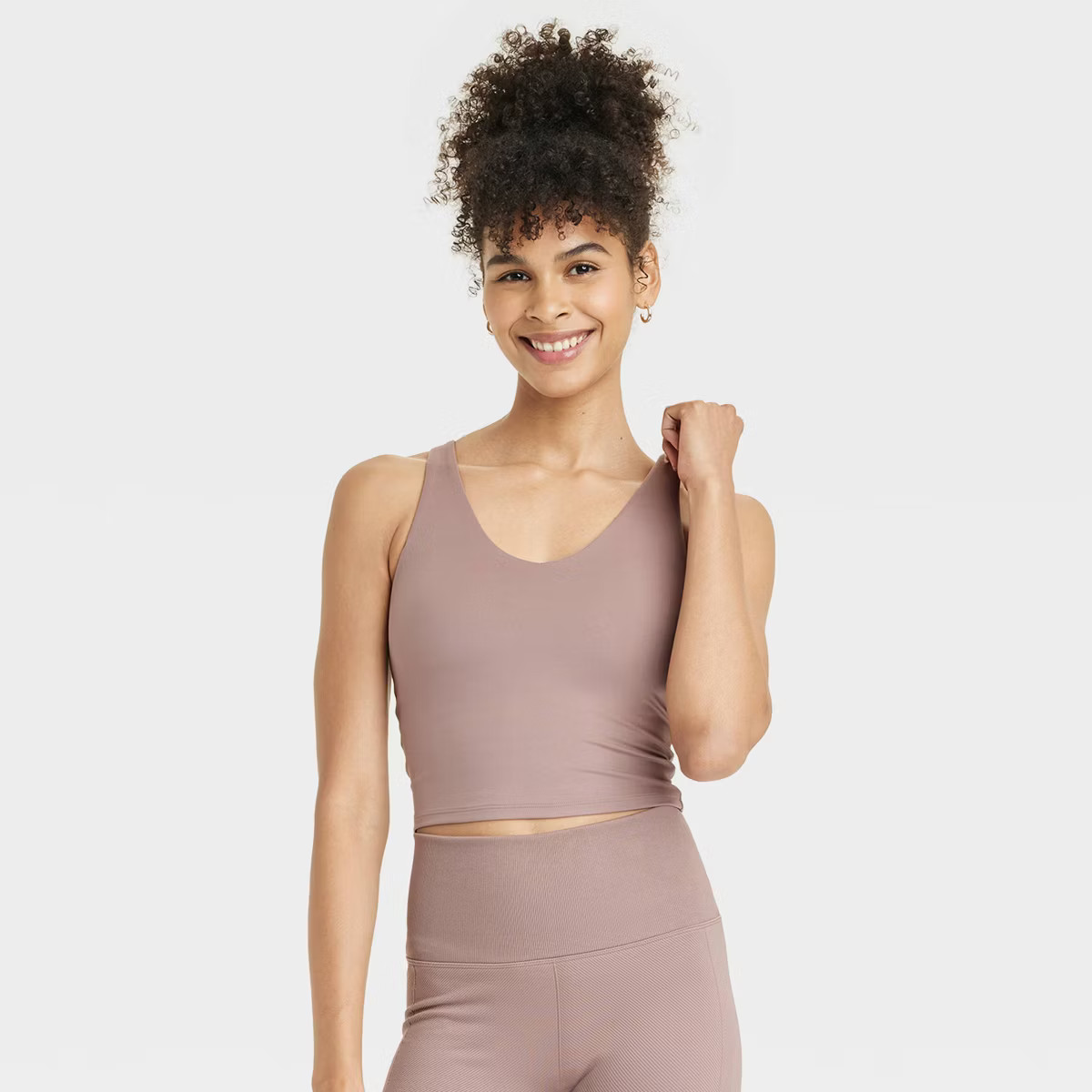 Women's Flex Light Support V-Neck Cropped Sports Bra - All In Motion™ | Target