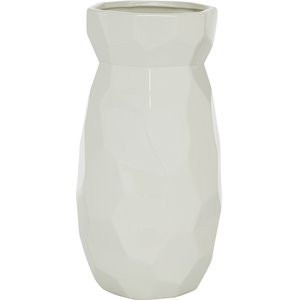 CosmoLiving by Cosmopolitan 16.25"H x 8.2"W White Ceramic Vase | Homesquare