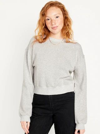 Relaxed Crew Neck Sweatshirt for Women | Old Navy (US)