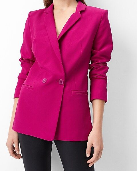Supersoft Twill Double Breasted Blazer | Express