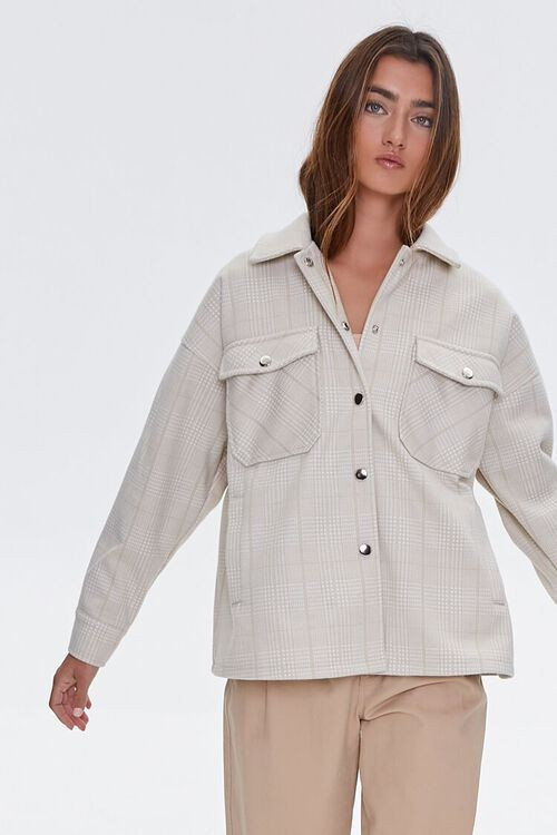 Plaid Button-Up Shacket | Forever 21 (US)