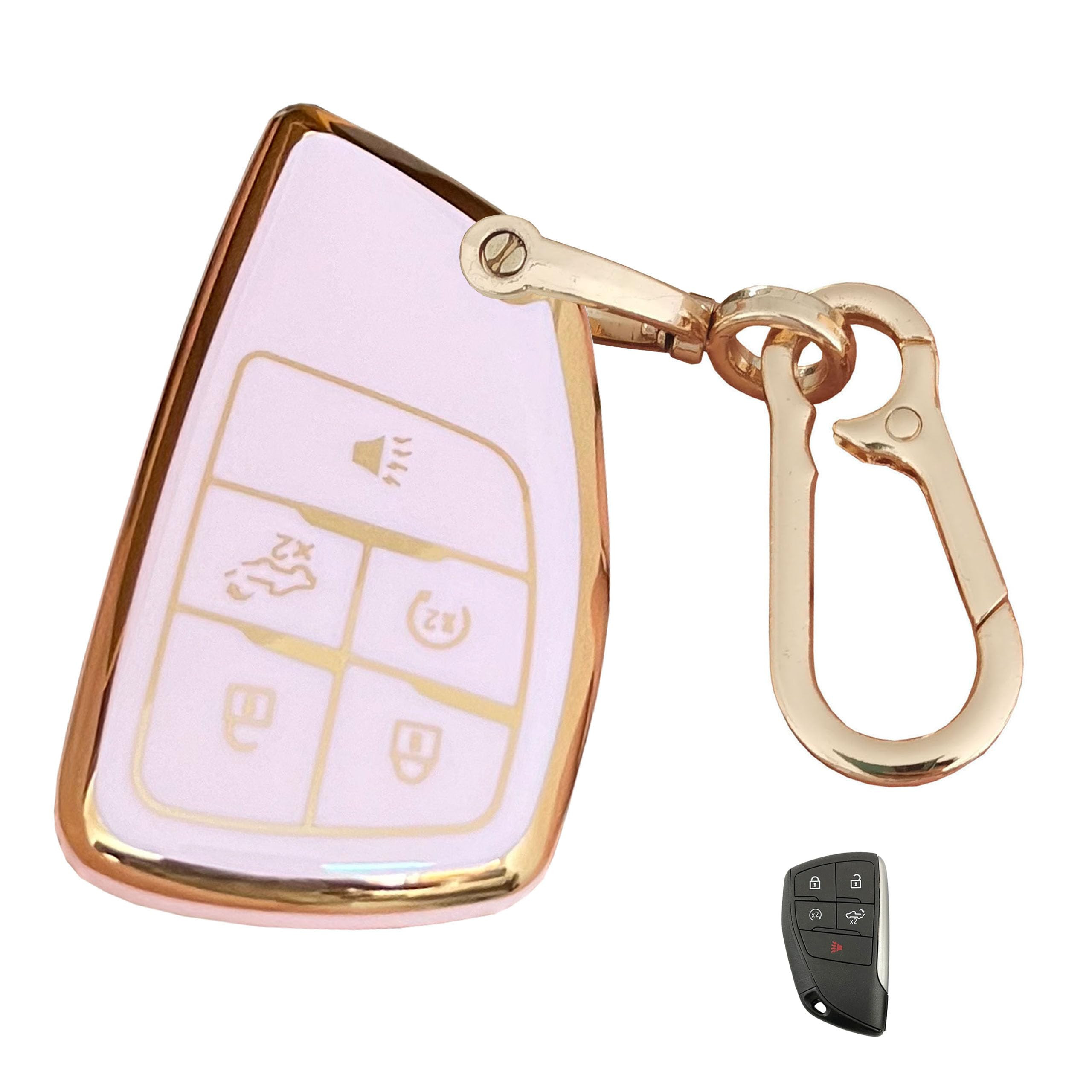 Pink for Chevrolet Key Fob Cover with Keychain Fits for 2022-2024 Chevy Silverado 1500 GMC Sierra... | Amazon (US)