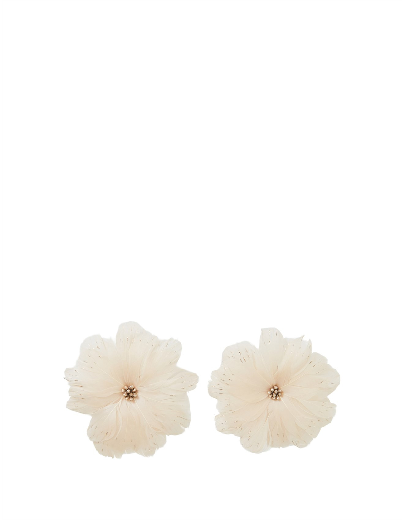 17CM PINK FEATHER FLOWER CLIP ON ORNAMENT SET OF 2 | David Jones (Australia & New Zealand)