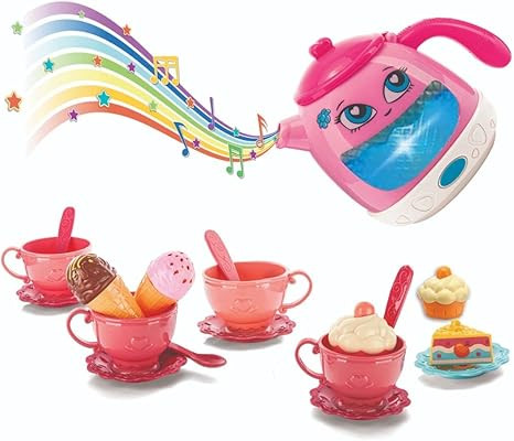 Jimbalaya Tea Party Set for Little Girls, Musical Mozartz Rainbow Colours Teapot with Songs & Sou... | Amazon (US)